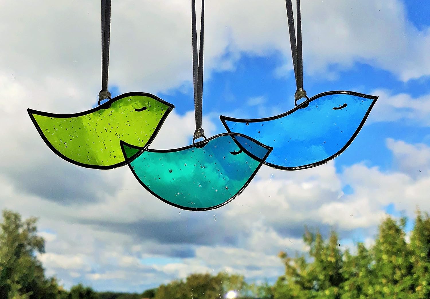 Stained glass 3 little birds Amazon.co.uk Handmade