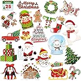 JULMELON Christmas Magnetic Stickers, 22pcs Xmas Snowman Santa Gingerbread Car Magnets Holiday Decorations Accessories for Supplies Home Refrigerator Dishwasher Fridge Car Bumpers Party Decor