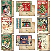 36 Pack Christmas Vintage Postcard Retro Blank Greeting Postcards 9 Designs Xmas Assorted Note Cards for Party Favor Supplies, 4 x 6 Inch