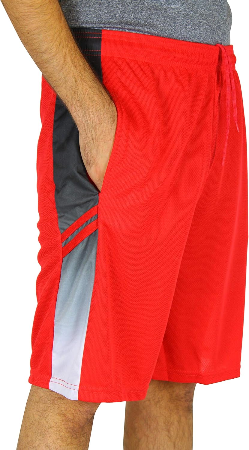 Real Essentials Men's Active Athletic Performance Shorts with Pockets - 5 Pack at  Men’s Clothing store