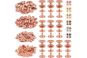 PECMER 200 PCS Snap Button Kit 10mm Snaps for Leather Rose Gold Snap on Buttons for Belt Clothing Jackets Bags Jeans Bracelets Umbrella-50 Sets Leather Snap Fasteners Kit