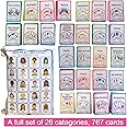 Richardy 26 Categories 767 PCS Kids Montessori English Learing Flash Cards Pocket Card Baby Toys for Children Pre-Kindergarten Education