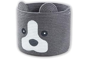 Baby Gift Basket, Baby Toys Basket with Handle, Woven Cotton Rope Animal Storage Basket for Kids Basket Organizer for Towels,