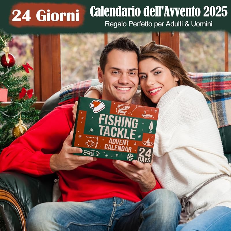 Calendario dell'Avvento 2026 per Uomo Adulto - Regalo per Pescatore