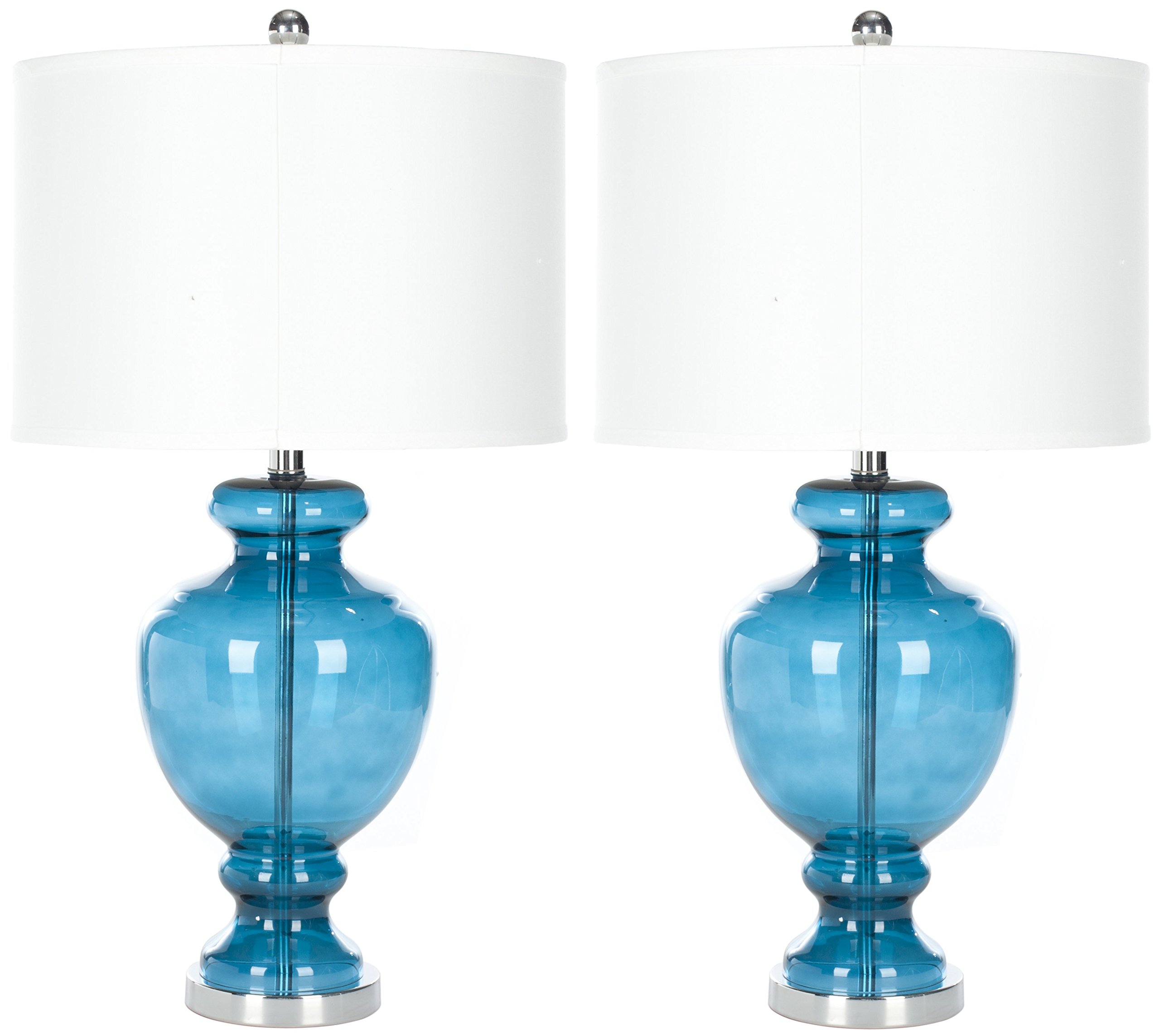 SAFAVIEH Modern Glass Table Lamps - Set of 2, in Morocco Blue