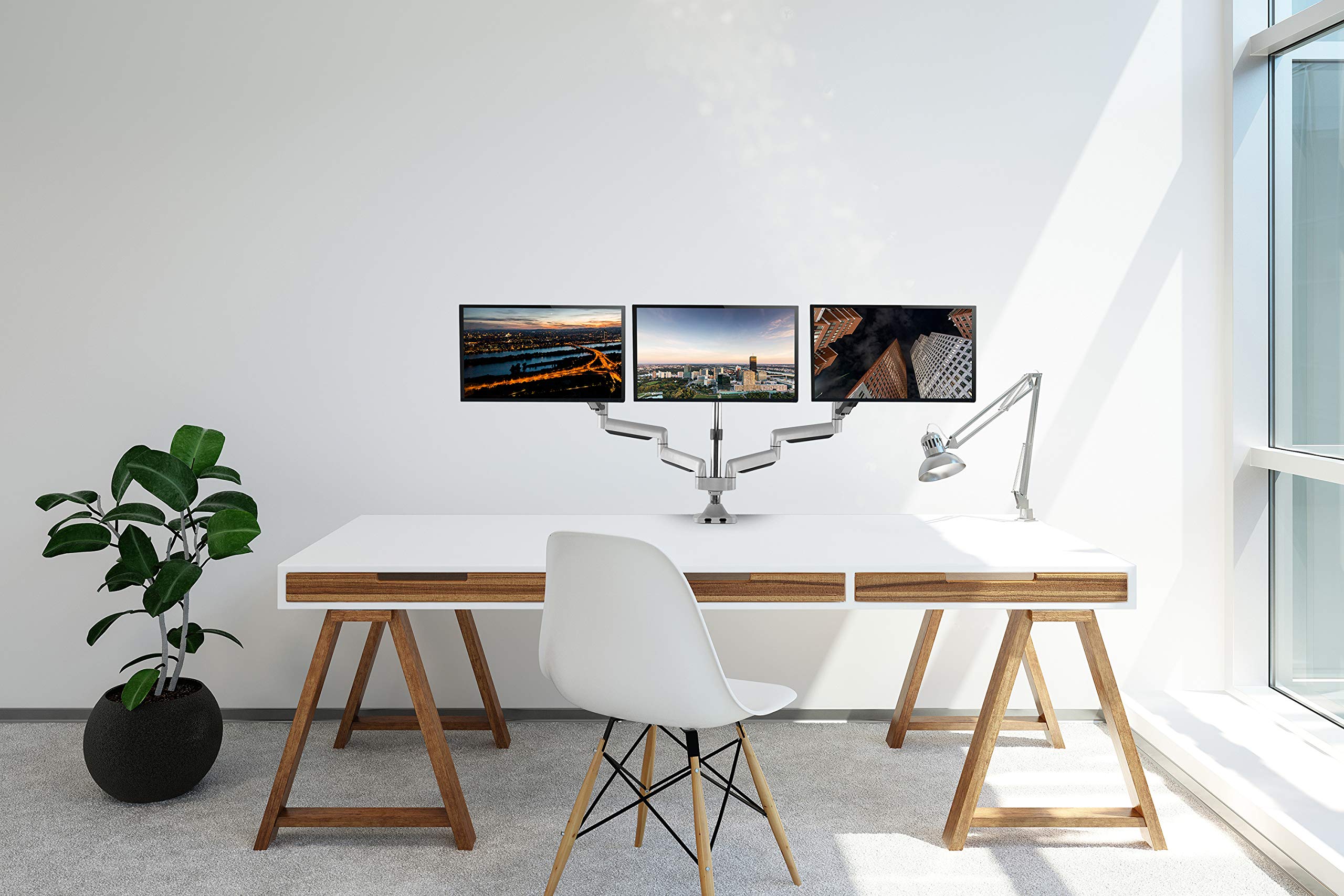 Mua TechOrbits Universal Desk Mount for Triple Monitor - Fits Three 13 ...