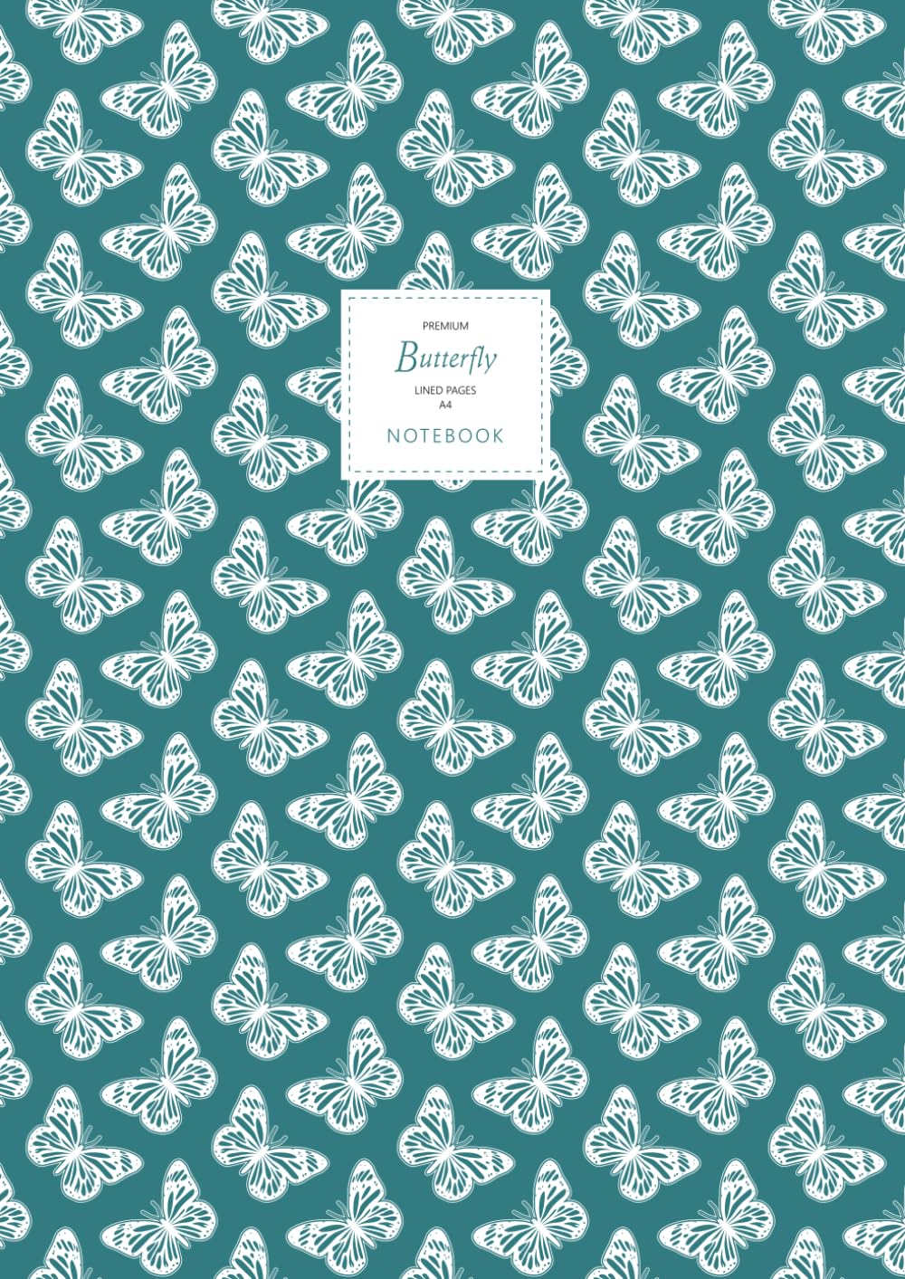 Butterfly Notebook - Lined Pages - A4 - Premium: (Sea Green Edition) Fun notebook 192 lined pages (A4 / 8.27x11.69 inches / 21x29.7cm)