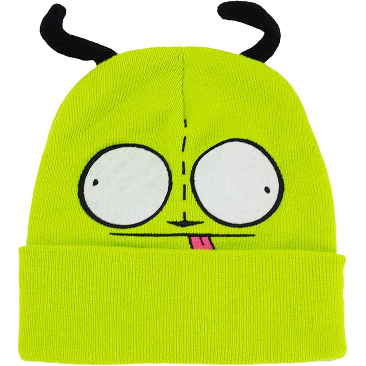 Invader Zim Beanie Hat, Gir Men's Cuffed Peruvian Winter
