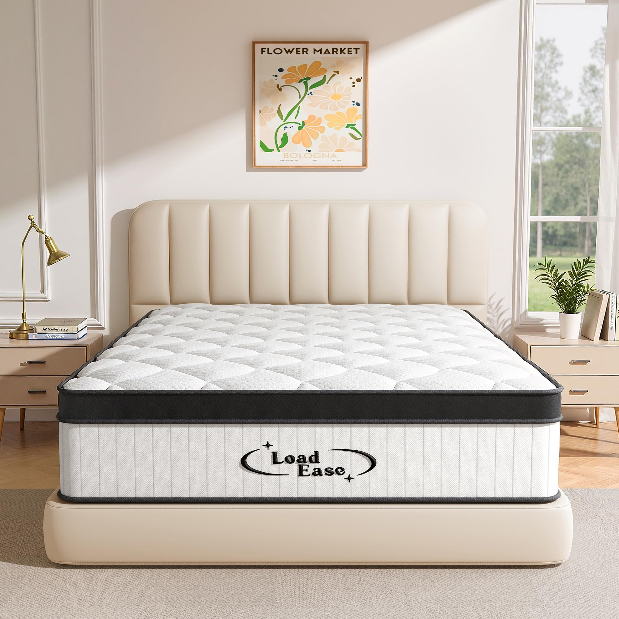 Photo 1 of LoadEase Mattress Queen Size, 12 Inch Queen Hybrid Mattress in a Box, Medium Firm Memory Foam & Individually Wrapped Pocket Springs for Pain Relief, Motion Isolation, Edge Support, 80x60x12
