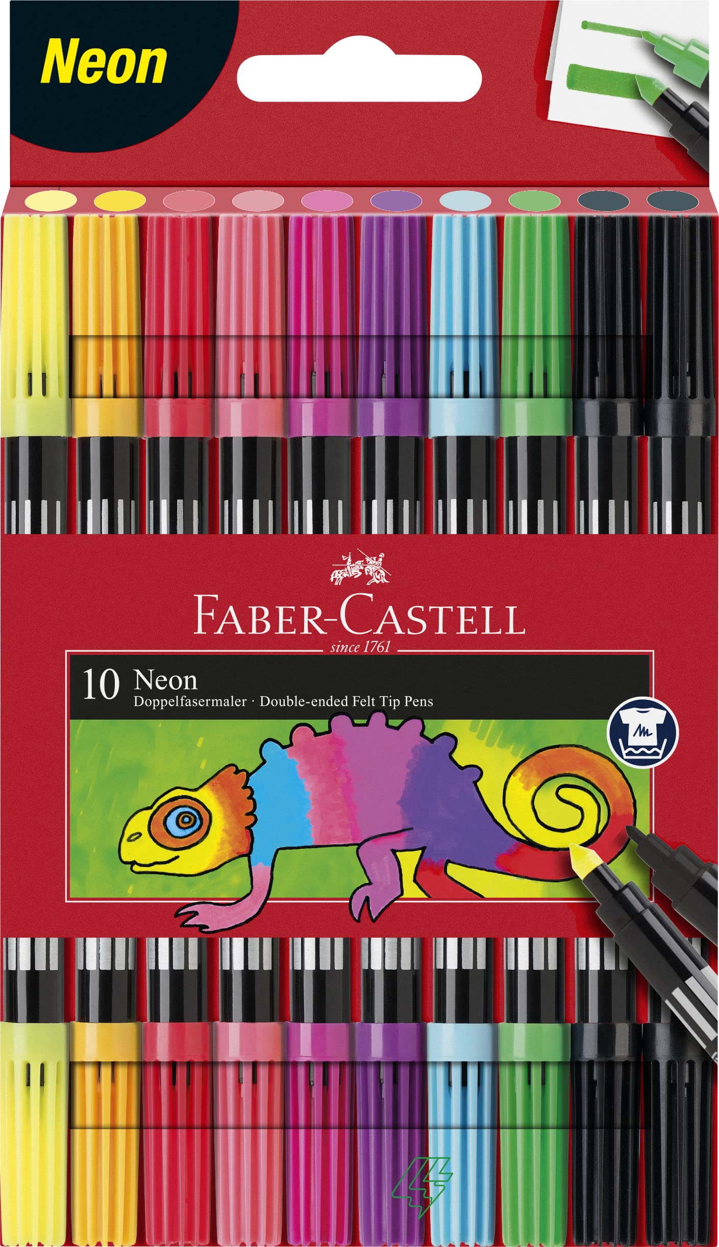 Faber-Castell Neon Double-Ended Felt Tip Pens - Set of 10
