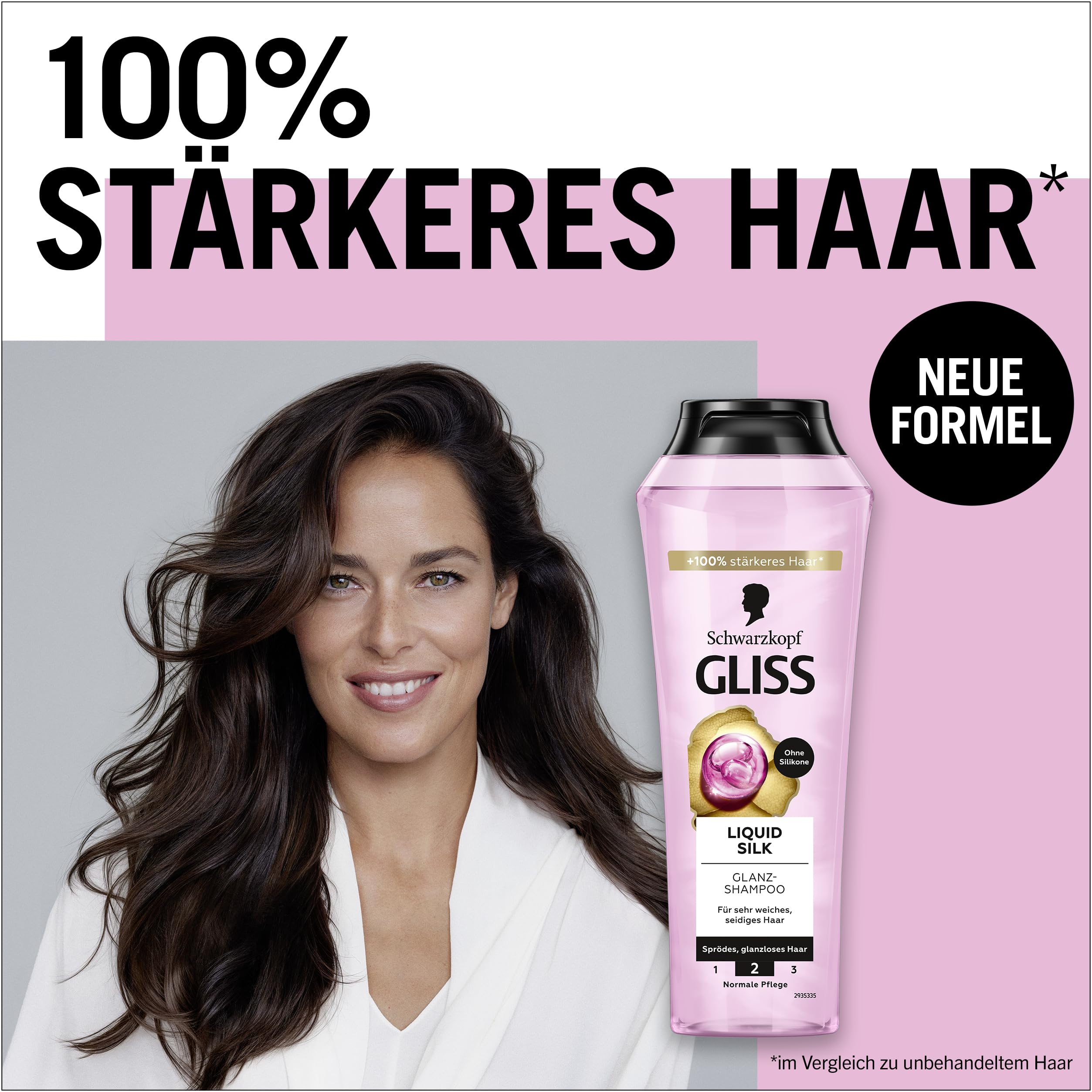 Gliss Shampoo Liquid Silk (250 ml) Haarshampoo mit Ceramiden & Seide, Glanz-Shampoo für sprödes und stumpfes Haar glättet die Haaroberfläche 10