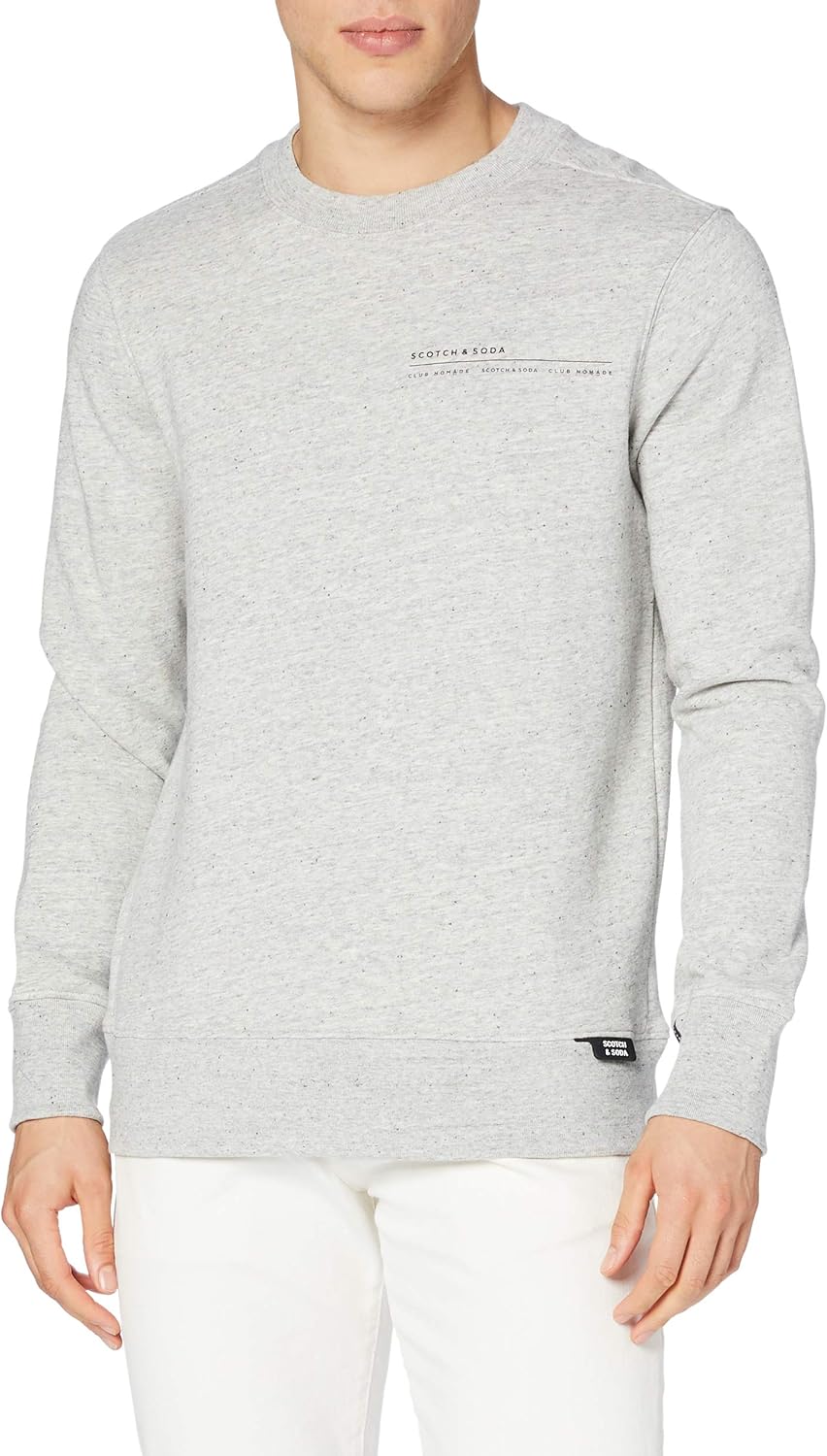 Scotch & Soda Men's Club Nomade Signature Basic Crew Neck Sweat