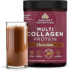 Ancient Nutrition Hydrolyzed Collagen Peptides Powder with Probiotics, Chocolate Multi Collagen Protein for Women and Men wit