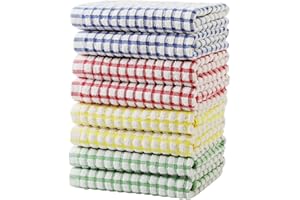 Oeleky Dish Towels for Kitchen 15x26 Inches, Pack of 8 Cotton Kitchen Towels for Drying Dishes (Multi, 15x26 inches)