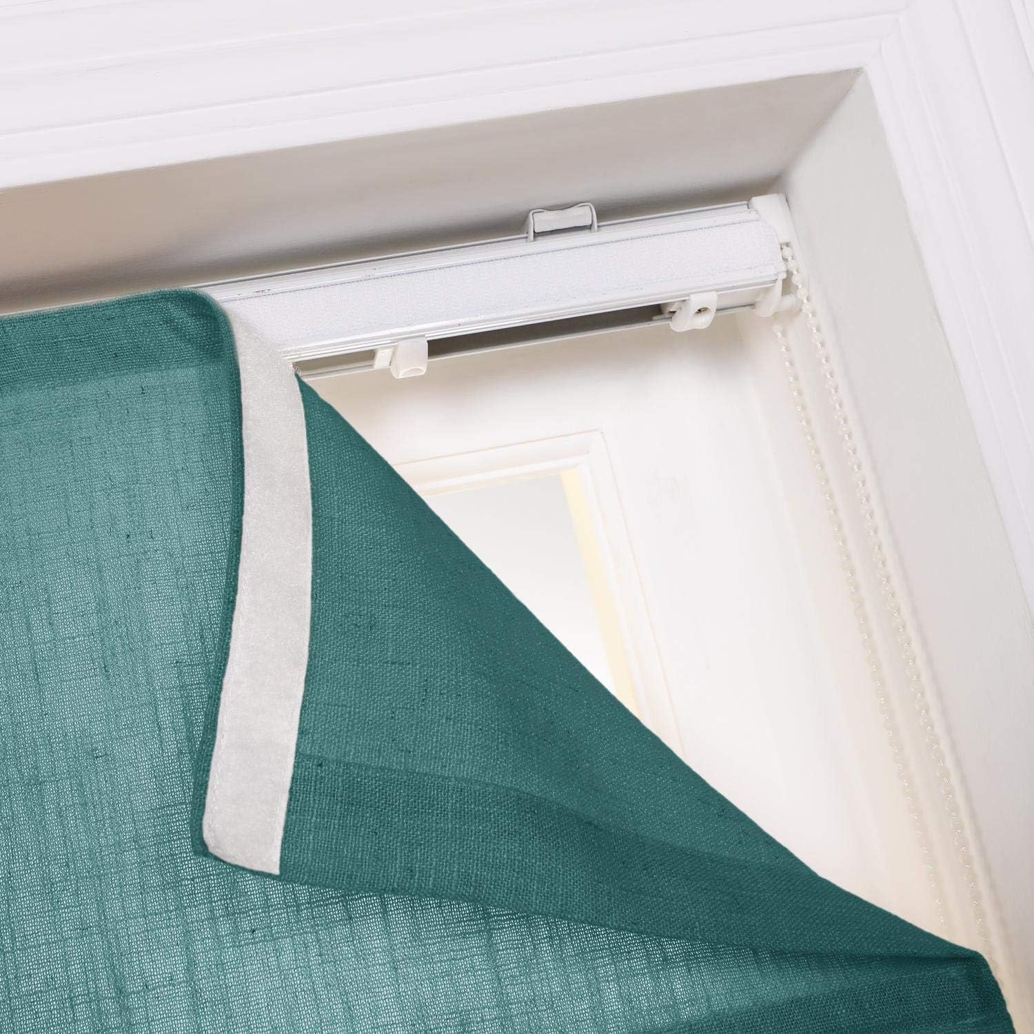 cololeaf Fabric Roman Shades for Kitchen Window, Custom Made Window Blind Treatment Privacy Protect Roman Shade Blind Blackout Light Filtering, Install Hardware Included, Everglade Teal, 1 Piece: Kitchen & Dining