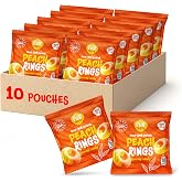 Peach Rings, Peach Gummy Candy Individually Wrapped - 10 Packs | Sweet and Sour Candy for Classroom, Candy for Goodie Bags, Soft Gummy Rings