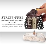 Anbar Backflow Incense Cone Burner Log Cabin Gingerbread House view 5