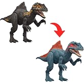 Mattel Jurassic World Dino Reveal Deluxe Concavenator Action Figure Toy, Tear Away Pack &amp; Peel Off Color Change Dinosaur Play