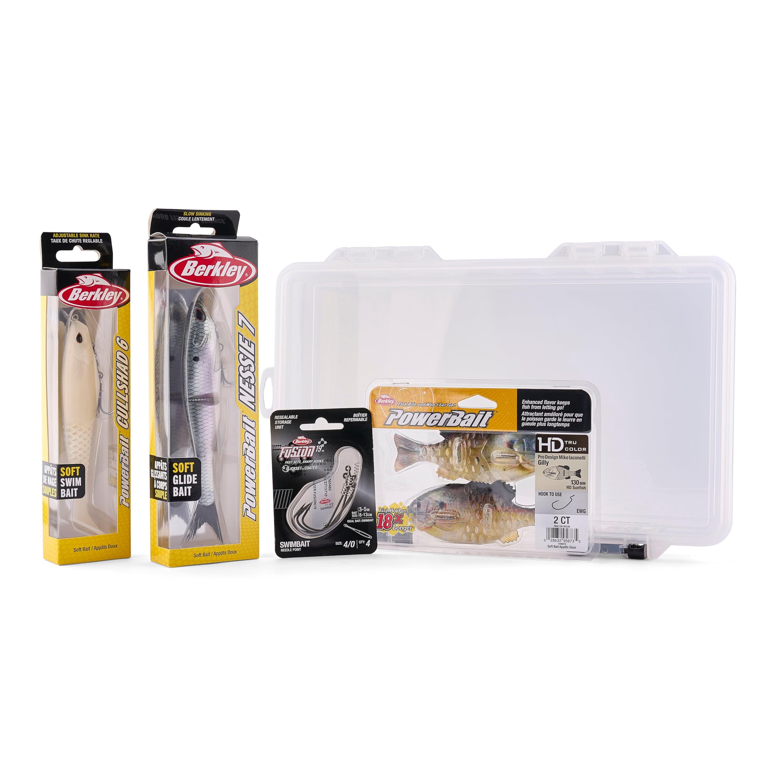 Berkley Swimbait Haul of Fame Bait Kit, Assorted Colors, Fishing Bait, Plano Stowaway Included, Versatile Lineup of Soft Plastic Swim Baits Image