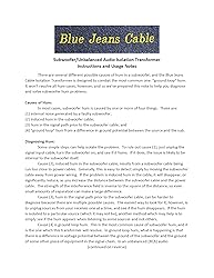 Blue Jeans Cable Audio Isolation Transformer/Ground