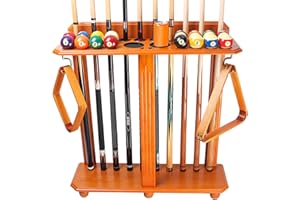GSE Games & Sports Expert Corner-Style Floor Stand Billiard Pool Cue Racks with Score Counters, Holds Pool Cue Sticks, Balls Set, Ball Racks