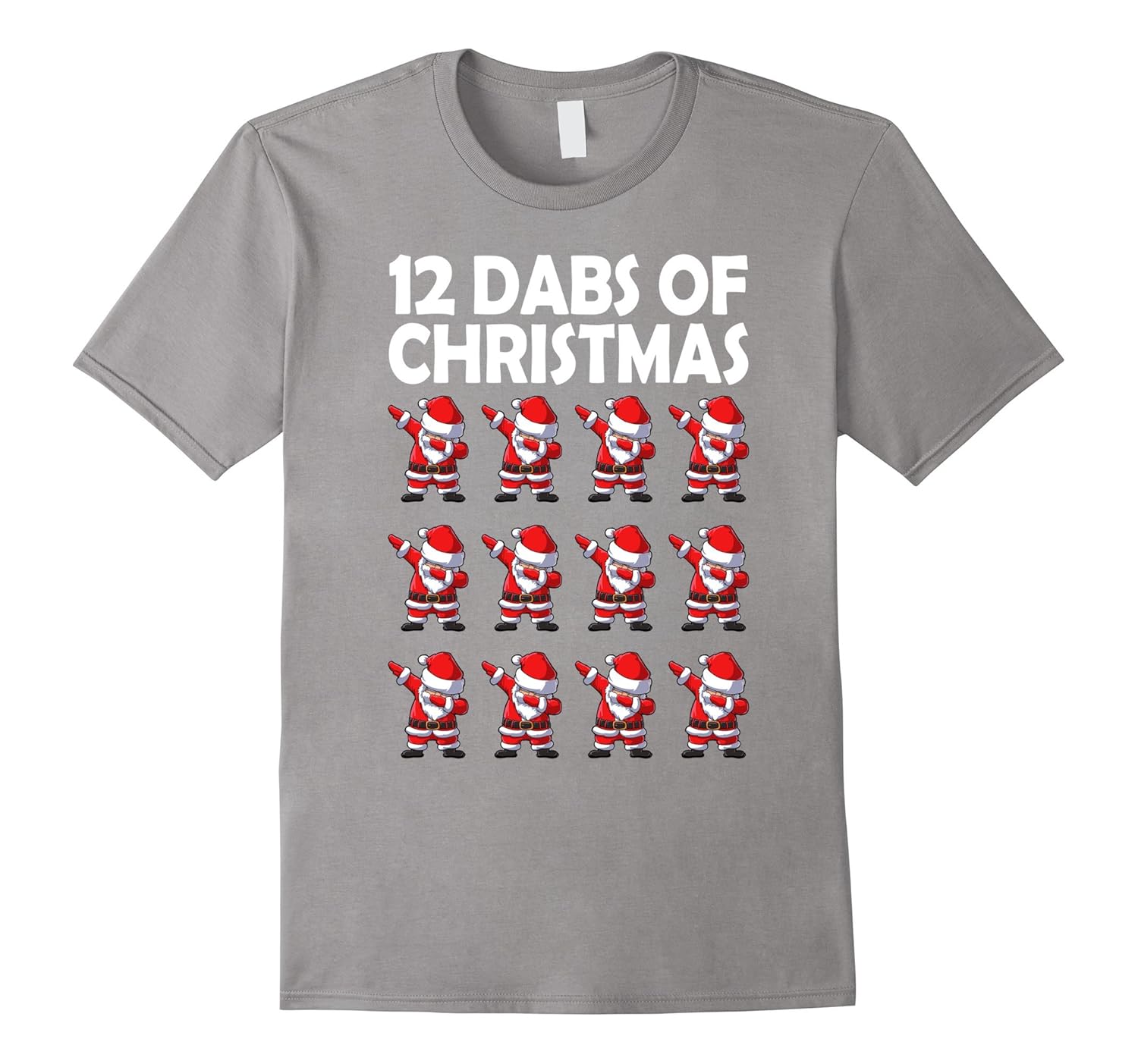 Dabbing Santa Christmas Tshirt - 12 Dabs of Christmas-Rose