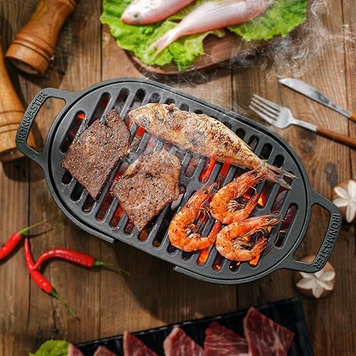 IronMaster Mini 100% Cast Iron Hibachi Grill, Tabletop Small Portable  Charcoal Grill for Outdoor Camping, Japa