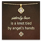 STORYJEWELLERY Sister Christmas Gifts, Sister Necklace, Sisters Gifts from Sisters, Gold Plated Knot Necklace, Sisterhood Jewelry, Xmas Presents