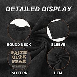 Kelxjia Christian Shirts for Men Faith Over Fear