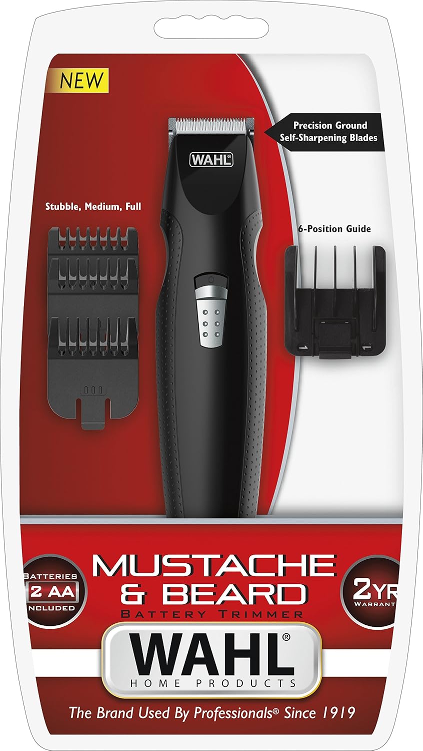 Wahl 5606-508 Battery Operated Moustache and Beard Trimmer, Black - Image 4