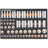 GEARWRENCH 67 Pc 1/2&rdquo; Drive Master Metric Chrome Socket Set | GWMSSKT12MM