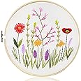 Maydear Beginner's Embroidery Starter Set - Pattern, Hoop, Threads, Scissors - Floral Fragrance