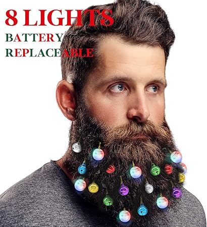 Decotiny Lot De 20 Décorations Pour Barbe 8 Grelots Et 12 Boules De Noël De Couleurs Différentes Excellente Idée Cadeau 8 Lumières Et 12 Cloches