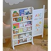 OurNest Kids/Baby Bookshelf Magnetic Sliding Whiteboard & Markers H-31–Three Tier Front-Facing Wooden Toddler for Reading, Creativity & Montessori–Nursery, Playroom & Classroom– Easy Assembly.