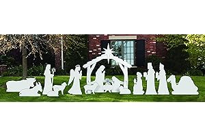 FrontYard Originals Complete Large White Outdoor Nativity Scene
