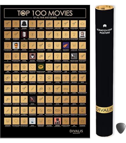 Amazon.com: Divalis 100 Books Scratch off Poster with Scratcher