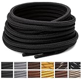 Stepace 2 Pairs Round Heavy Duty Boot Laces for Hiking and Work Boots | Reliable tie hold for boots, wear-resistant polyester weave, 10 lengths for an accurate fit, stripe and dot styles