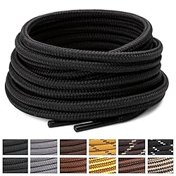 Stepace Round Shoelaces [2 Pairs] Heavy Duty Boot