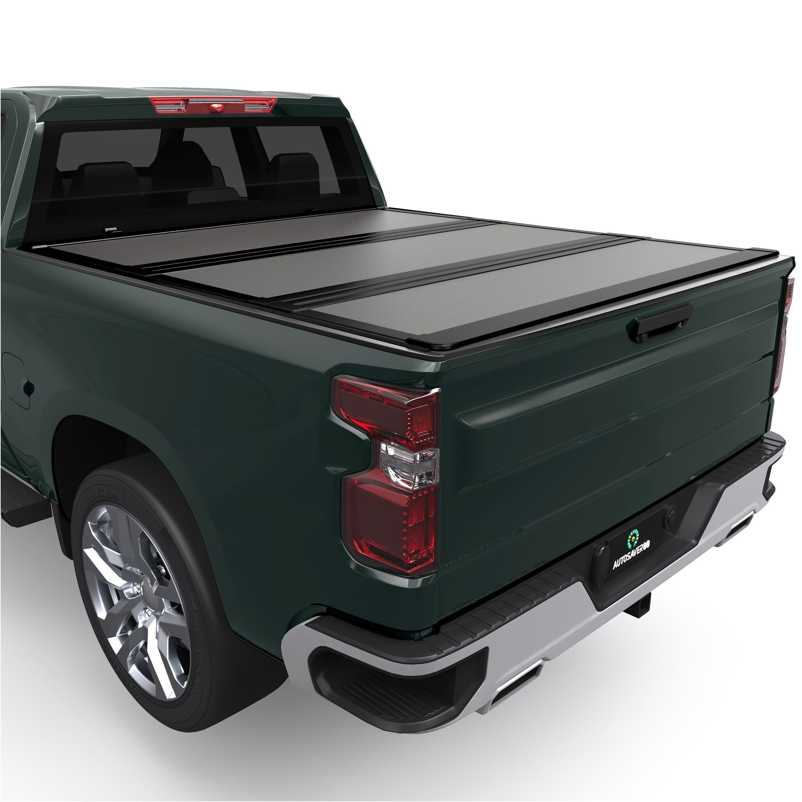 AUTOSAVER88 Low-Profile Hard Tri Fold Truck Bed Tonneau Cover Fit for Chevy Silverado/GMC Sierra 1500 New Body Style 2019-2026 with 5.8ft Bed Without Multi-Flex Tailgate Image