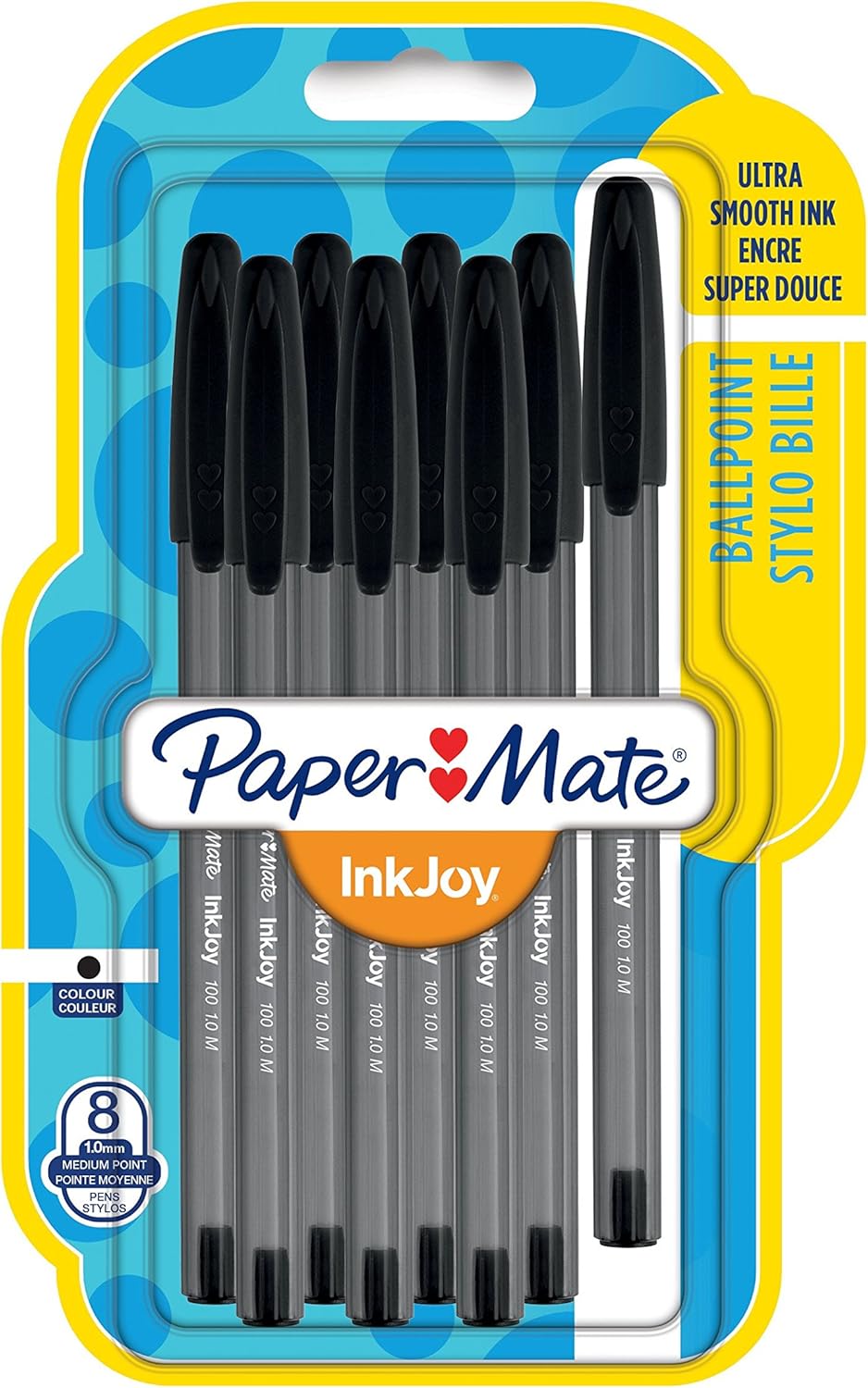 PaperMate InkJoy 100 CAP Capped Ball Pen with 1.0 mm Medium Tip Black