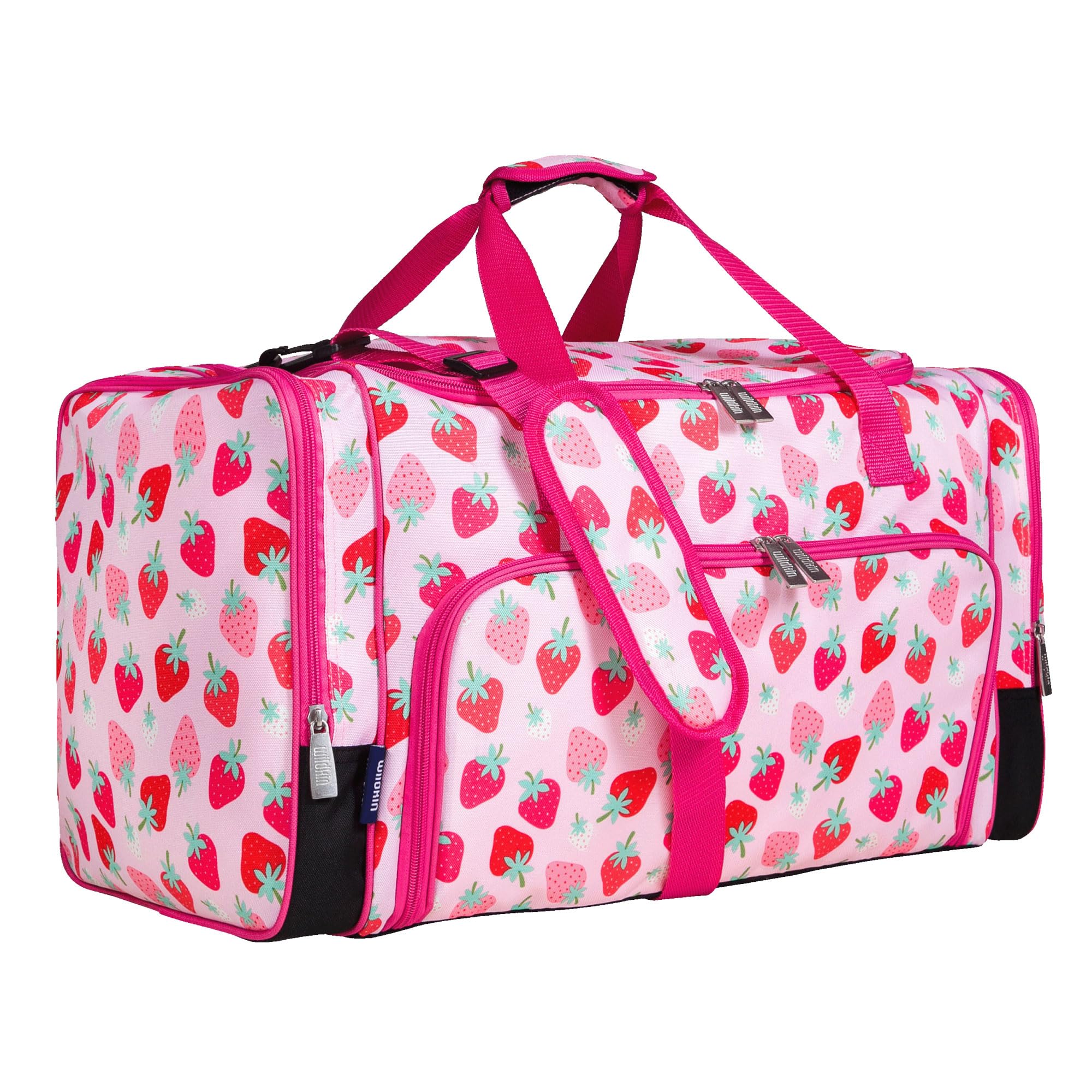 Wildkin Kids Weekender Duffel Bag – Carry-On Size for School, Travel, & Sleepovers - Strawberry Patch Image