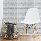 Art3d 10 Sheets 3D White Brick Wallpaper Peel and Stick 14.5 Sq Ft Faux Panel view 4