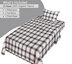 RUVANTI Organic Flannel Sheets Twin Size