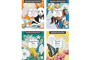PAPP Activity Books for Adults, 4 Volume Set with Over 100 Pages of Stress-Relieving Activities Like Sudoku, Color by Number, Mosaics, and Inspirational Quotes