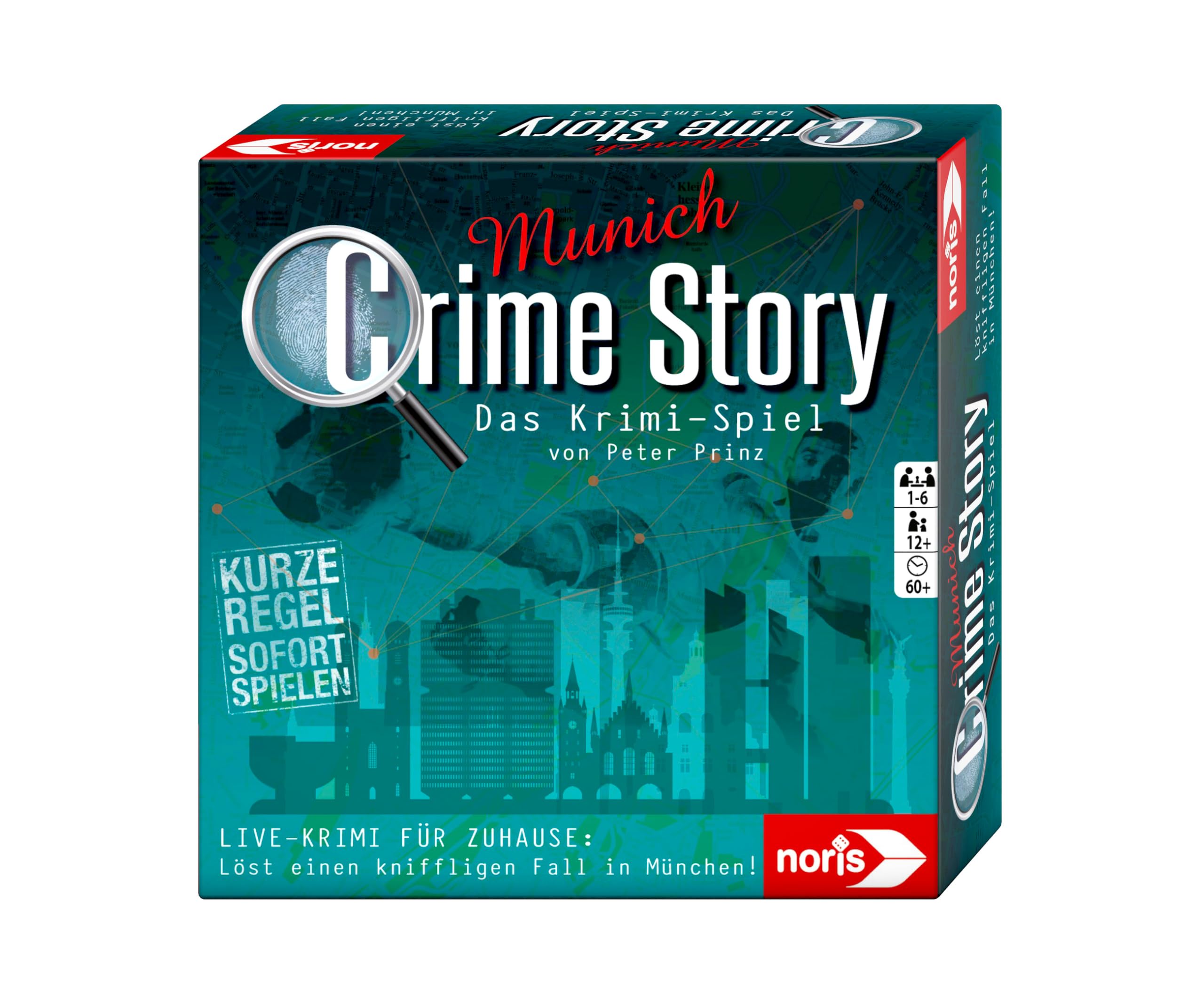 Noris 606201890 Crime Story Munich Crime Game for Adults and Children from 12 Years Detective Card Game on the Theme of Munich for 1 to 6 Players