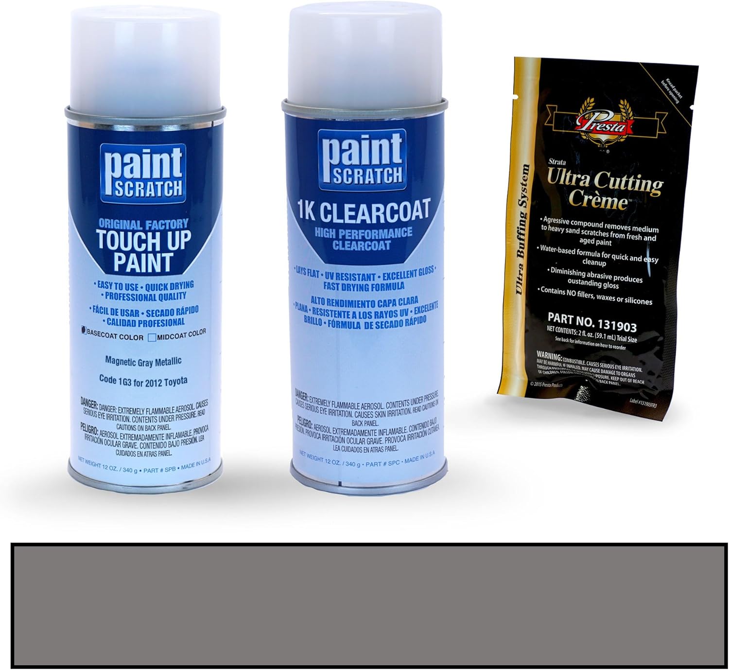PAINTSCRATCH Gray Metallic 1G3 for 2012 Toyota Camry Touch Up Paint Spray