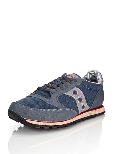 Saucony Originals Unisex Jazz Low Pro Vegan Sneakers, Grey/Red, 10