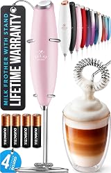 Zulay Kitchen Powerful Milk Frother Handheld Foam Wand with Stand view 1