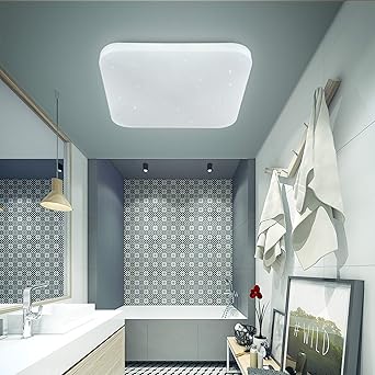 lusunt lampara de techo plafon led luz de techo para cocina bano habitacion balcon pasillo lamparas de techo modernas impermeable 6000k 2050lm 26w