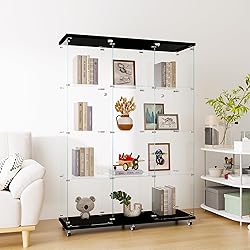 nifoti 66.5" H 4-Shelf Extra Large Glass Display